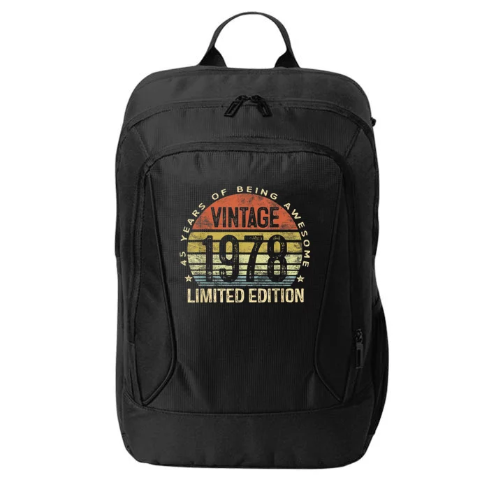 Vintage 1978 Limited Edition 45 Year Old Gifts 45th Birthday City Backpack