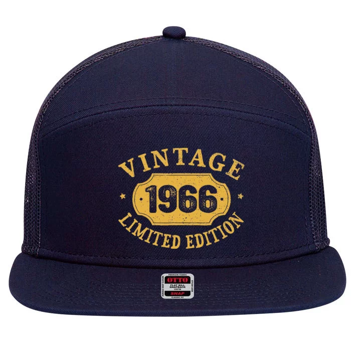 Vintage 1966 Limited Edition Made In 1966 57th Birthday 7 Panel Mesh Trucker Snapback Hat