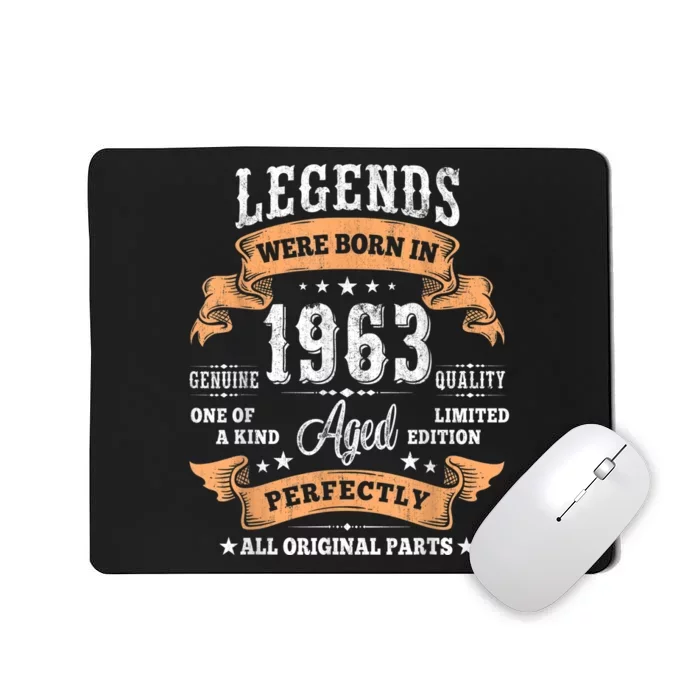 Vintage 1963 Limited Edition 60 Year Old Gifts 60th Birthday Mousepad