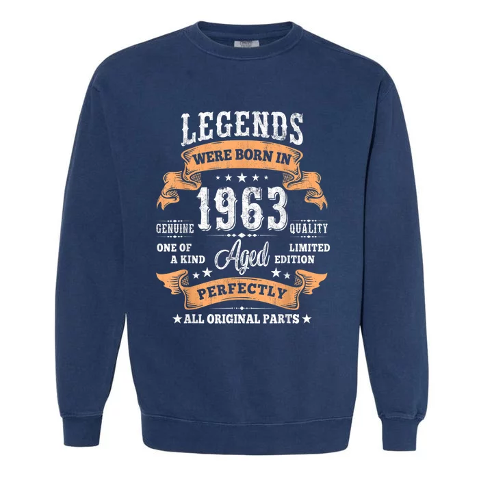 Vintage 1963 Limited Edition 60 Year Old Gifts 60th Birthday Garment-Dyed Sweatshirt