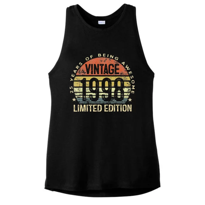 Vintage 1998 Limited Edition 25 Year Old Gifts 25th Birthday Ladies Tri-Blend Wicking Tank