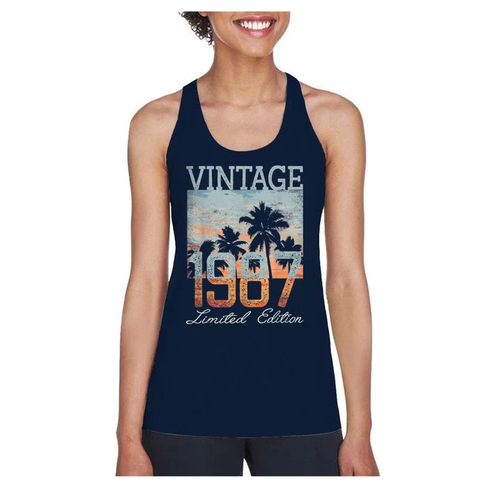 Vintage 1987 Limited Edition 36 Year Old Gifts 36th Birthday Women's Racerback Tank