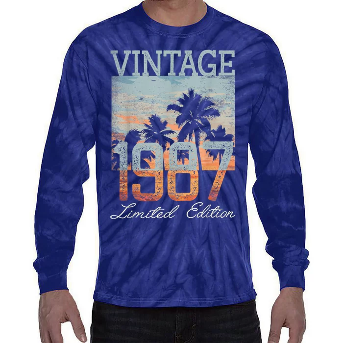 Vintage 1987 Limited Edition 36 Year Old Gifts 36th Birthday Tie-Dye Long Sleeve Shirt