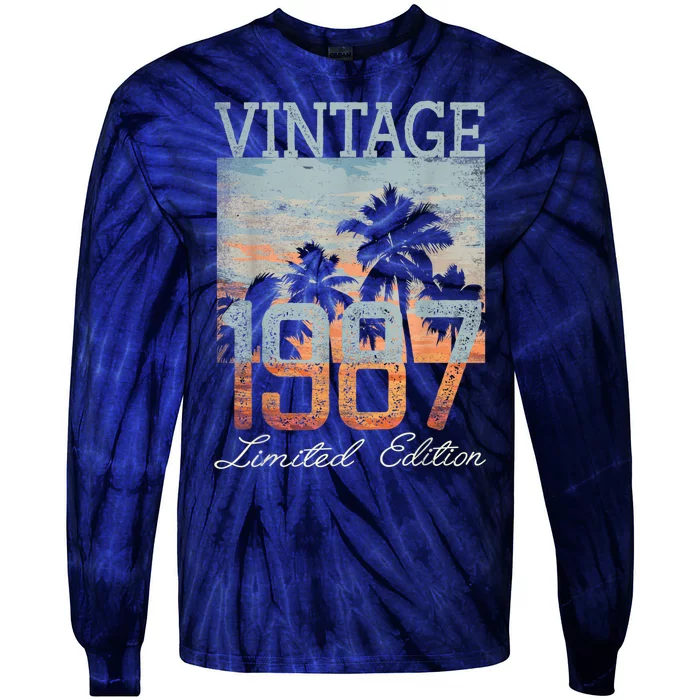 Vintage 1987 Limited Edition 36 Year Old Gifts 36th Birthday Tie-Dye Long Sleeve Shirt