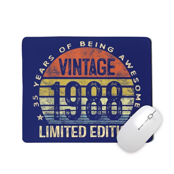 Vintage 1988 Limited Edition 35 Year Old Gifts 35th Birthday Mousepad