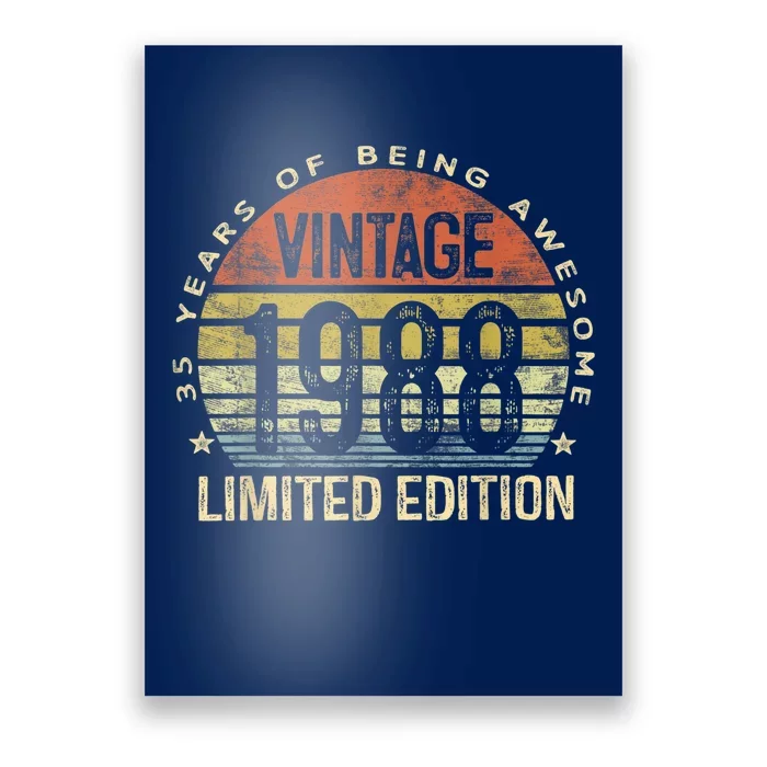 Vintage 1988 Limited Edition 35 Year Old Gifts 35th Birthday Poster