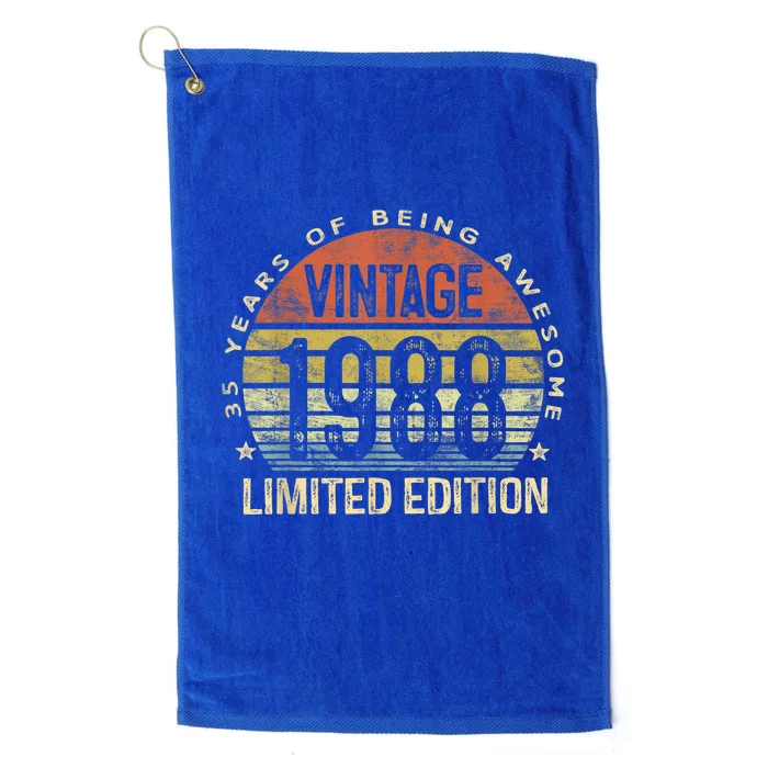 Vintage 1988 Limited Edition 35 Year Old Gifts 35th Birthday Platinum Collection Golf Towel