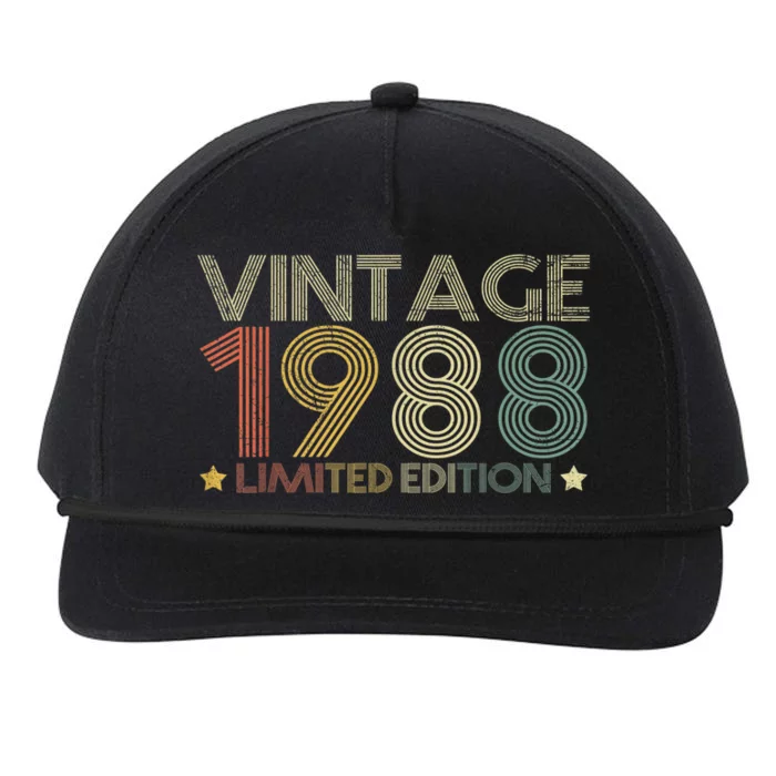 Vintage 1988 Limited Edition 35 Years Old 35th Birthday Snapback Five-Panel Rope Hat