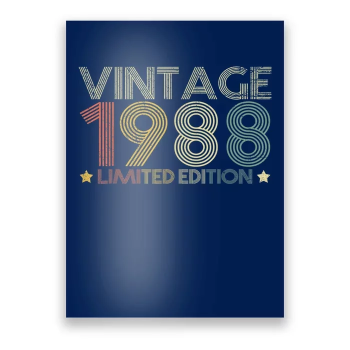 Vintage 1988 Limited Edition 35 Years Old 35th Birthday Poster