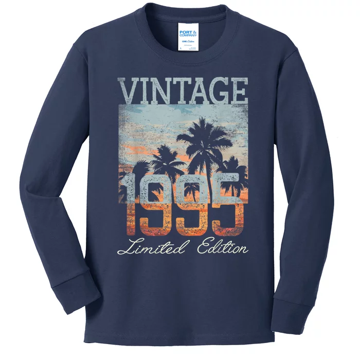 Vintage 1995 Limited Edition 28th Birthday 28 Year Old Gifts Kids Long Sleeve Shirt