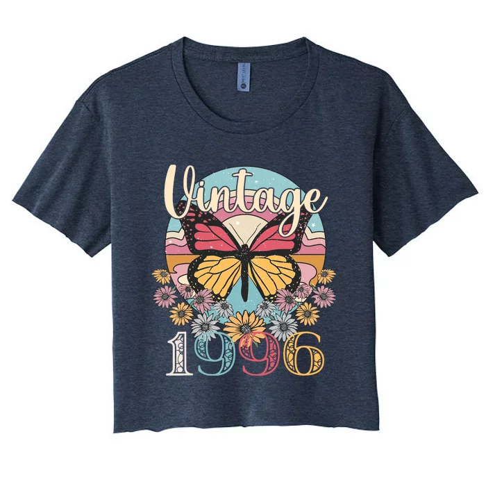 Vintage 1996 Limited Edition 28th Birthday 28 Year Old Wo Women's Crop Top Tee