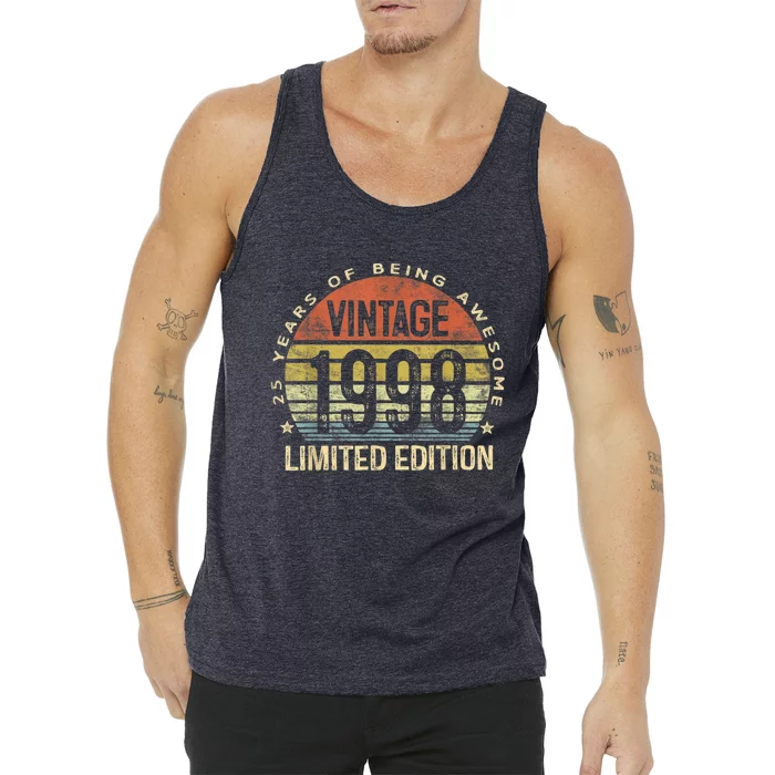 Vintage 1998 Limited Edition 25 Year Old Gifts 25th Birthday Tank Top