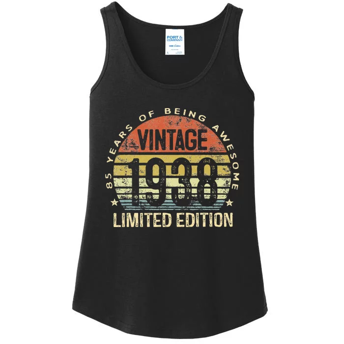 Vintage 1938 Limited Edition 85 Year Old Gifts 85th Birthday Ladies Essential Tank