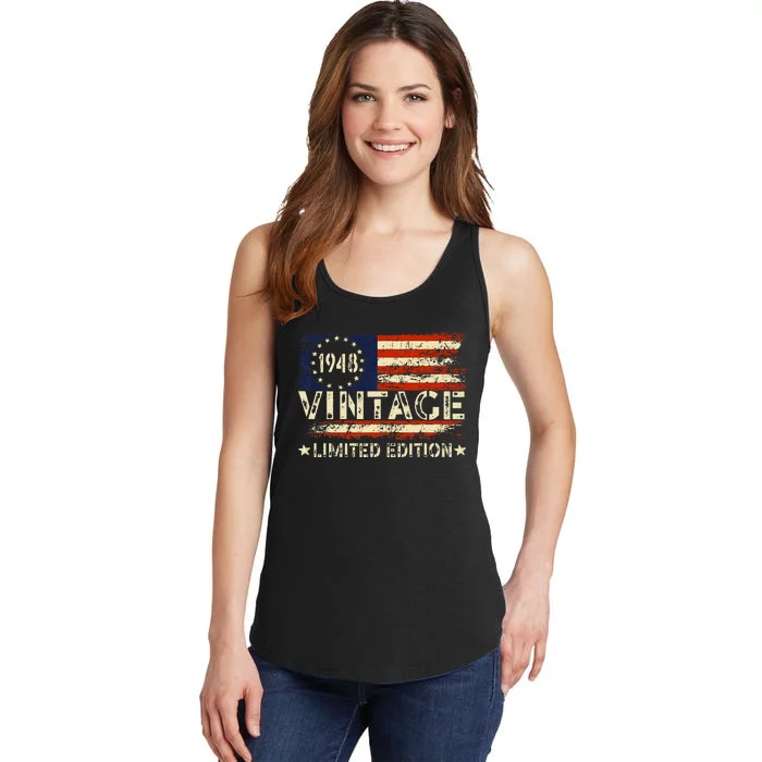 Vintage 1948 Limited Edition 75 Year Old Gifts 75th Birthday Ladies Essential Tank