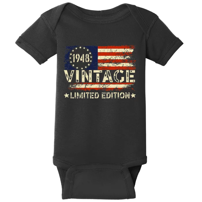 Vintage 1948 Limited Edition 75 Year Old Gifts 75th Birthday Baby Bodysuit