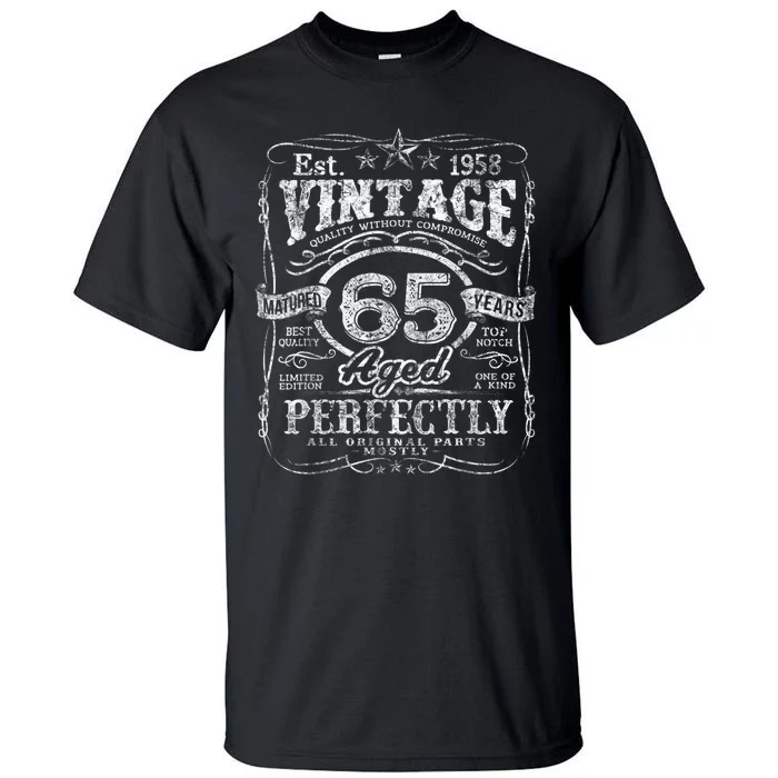 Vintage 1958 Limited Edition 65 year old 65th Birthday Tall T-Shirt