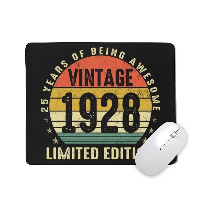 Vintage 1928 Limited Edition 95 Year Old Gifts 95th Birthday Mousepad