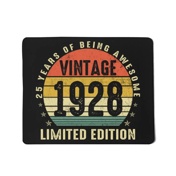 Vintage 1928 Limited Edition 95 Year Old Gifts 95th Birthday Mousepad