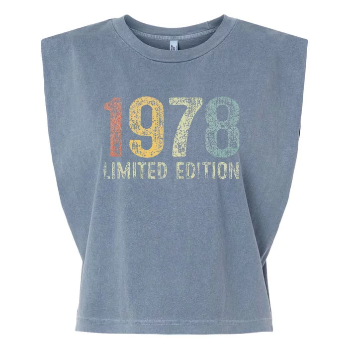 Vintage 1978 Limited Edition 45 Year Old 45th Birthday Gifts Garment-Dyed Women's Muscle Tee