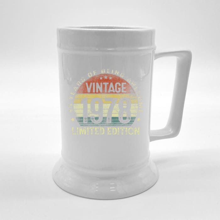 Vintage 1978 Limited Edition 45 Year Old Birthday Gifts Front & Back Beer Stein