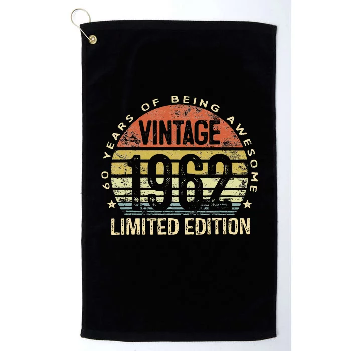 Vintage 1962 Limited Edition 61 Year Old Gifts 61th Birthday Platinum Collection Golf Towel