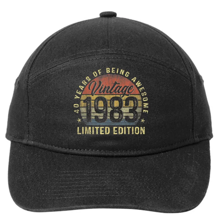 Vintage 1983 Limited Edition 40 Year Old Gifts 40th Birthday 7-Panel Snapback Hat