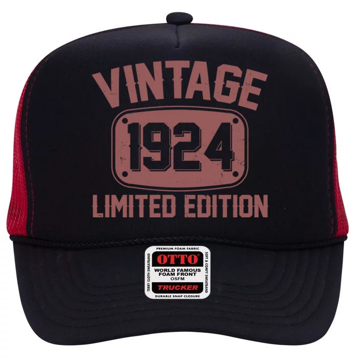 Vintage 1924 Limited Edition 100th Birthday High Crown Mesh Trucker Hat