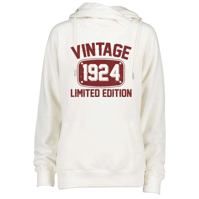 Vintage 1924 Limited Edition 100th Birthday Womens Funnel Neck Pullover Hood