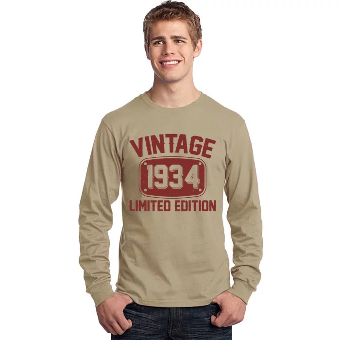 Vintage 1934 Limited Edition 90th Birthday Tall Long Sleeve T-Shirt