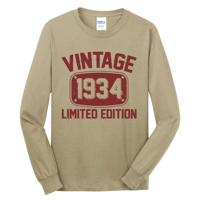 Vintage 1934 Limited Edition 90th Birthday Tall Long Sleeve T-Shirt