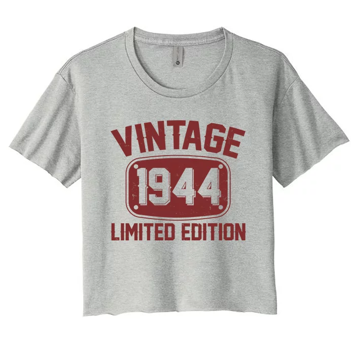 Vintage 1944 Limited Edition 80th Birthday Women's Crop Top Tee