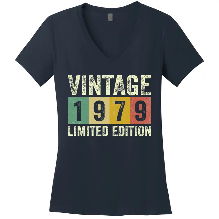 Vintage 1979 Limited Edition Made In 1979 44th Birthday Gift Women's V-Neck T-Shirt