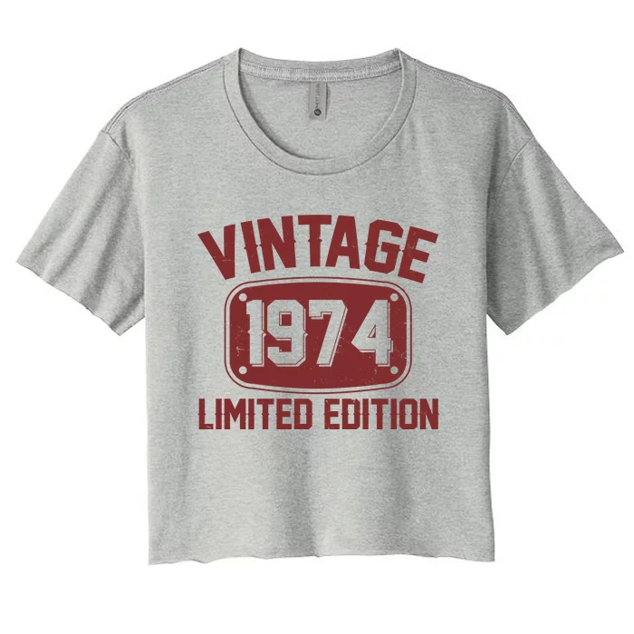 Vintage 1974 Limited Edition 50th Birthday Women's Crop Top Tee