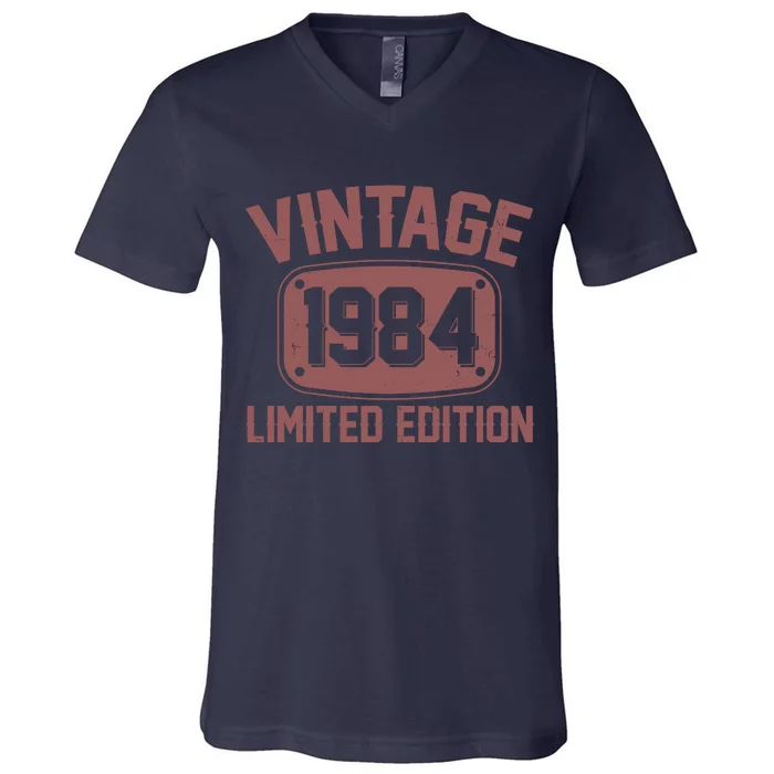 Vintage 1984 Limited Edition 40th Birthday V-Neck T-Shirt