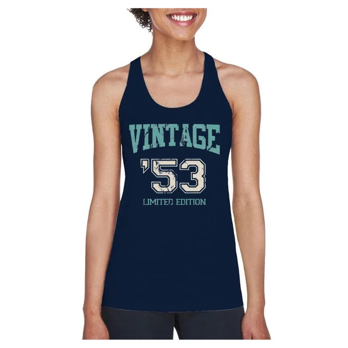 Vintage 1953 Limited Edition 70th Birthday Women's Racerback Tank