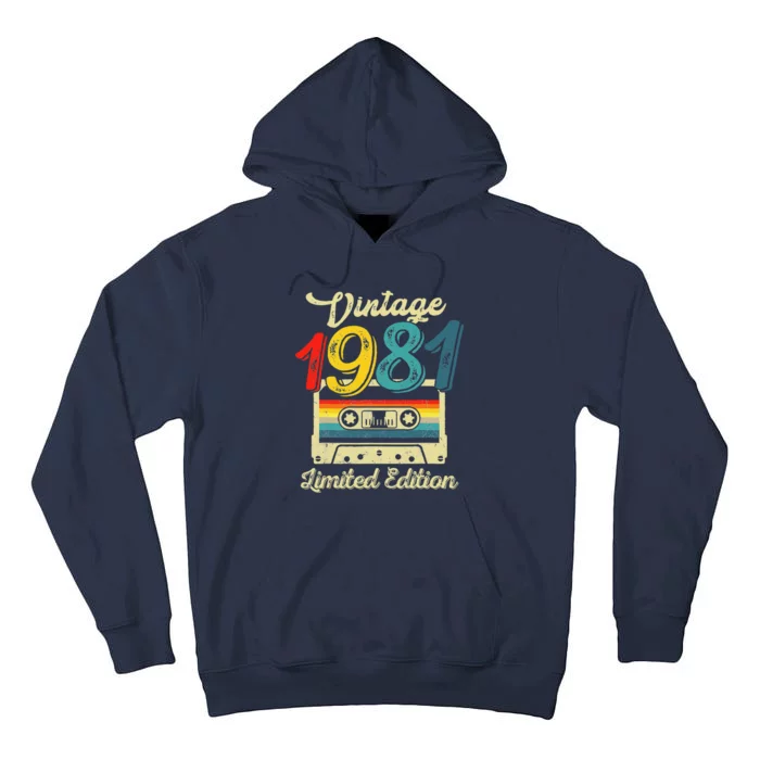 Vintage 1981 Limited Edition Birthday Cassette Tape 1981 Tall Hoodie