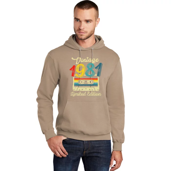 Vintage 1981 Limited Edition Birthday Cassette Tape 1981 Hoodie