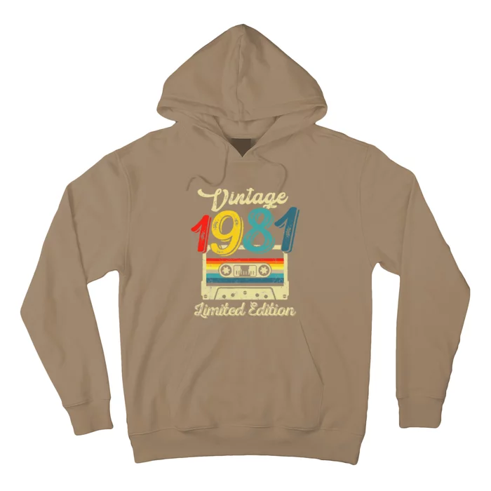 Vintage 1981 Limited Edition Birthday Cassette Tape 1981 Hoodie