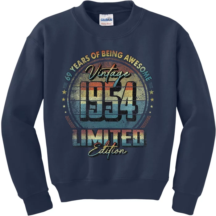 Vintage 1954 Limited Edition 69 Year Old 69th Birthday Kids Sweatshirt