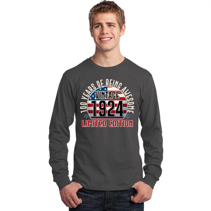 100th Birthday 1924 Limited Edition 100 Years Of Being Awesome Tall Long Sleeve T-Shirt