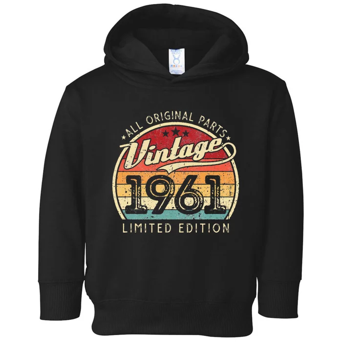 Vintage 1961 Limited Edition 62 Years Old 61st Birthday Toddler Hoodie