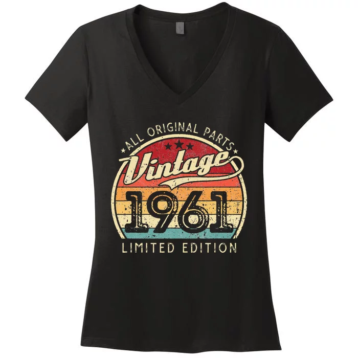 Vintage 1961 Limited Edition 62 Years Old 61st Birthday Women's V-Neck T-Shirt