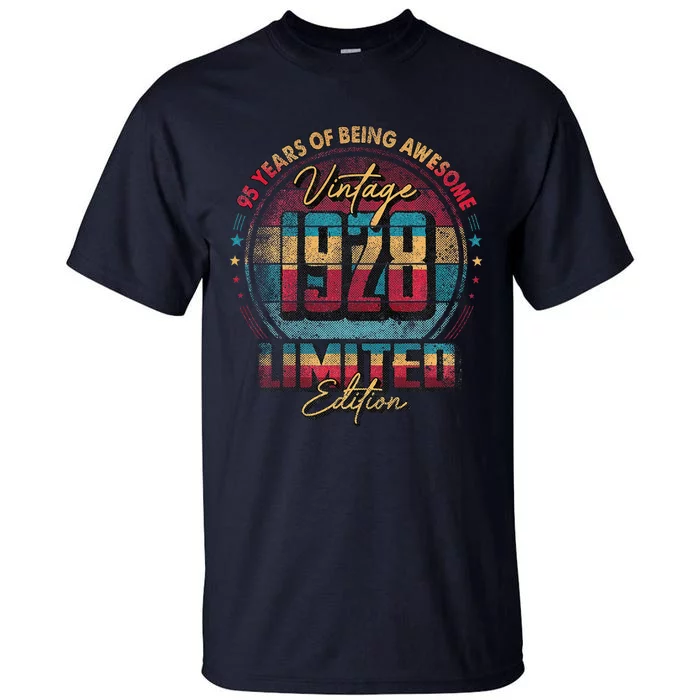 Vintage 1928 Limited Edition 95 Year Old 95th Birthday Tall T-Shirt