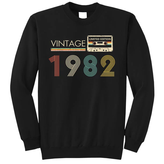 Vintage 1982 Limited Edition 40th Birthday Cassette Tape Tall Sweatshirt