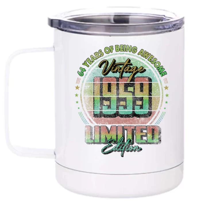 Vintage 1959 Limited Edition 64 Year Old 64th Birthday Front & Back 12oz Stainless Steel Tumbler Cup