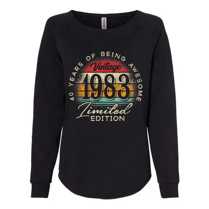 Vintage 1983 Limited Edition 40th Birthday 40 Year Old Gifts Womens California Wash Sweatshirt