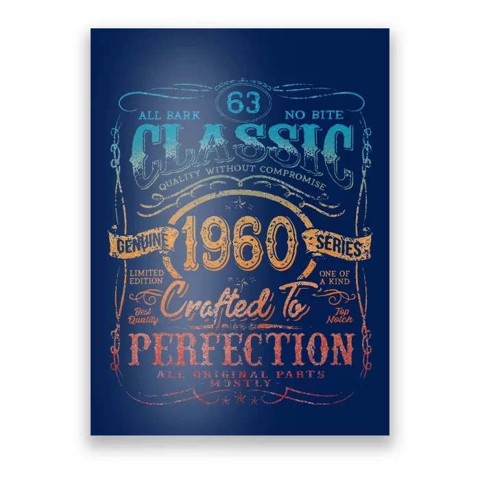 Vintage 1960 Limited Edition 63 Year Old 63rd Birthday Cute Poster