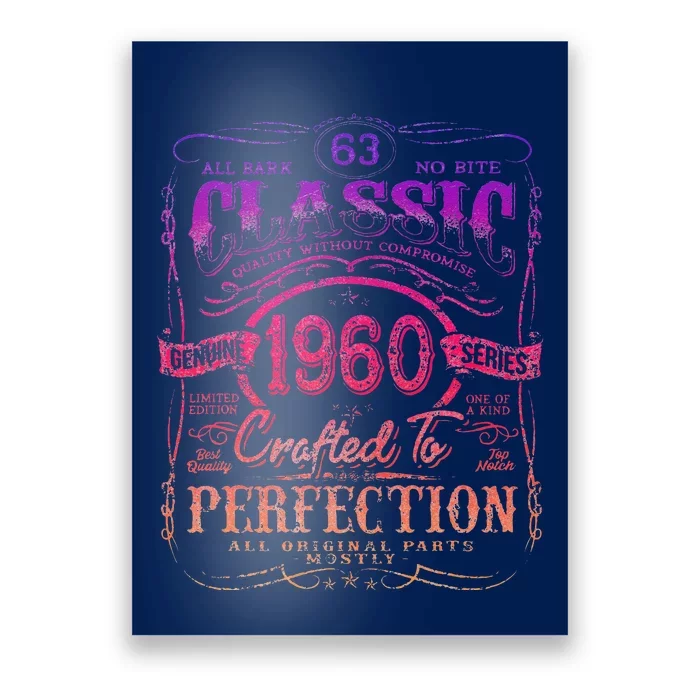 Vintage 1960 Limited Edition 63 Year Old 63rd Birthday Poster