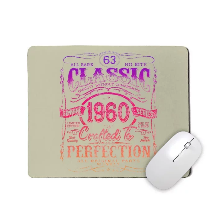 Vintage 1960 Limited Edition 63 Year Old 63rd Birthday Mousepad