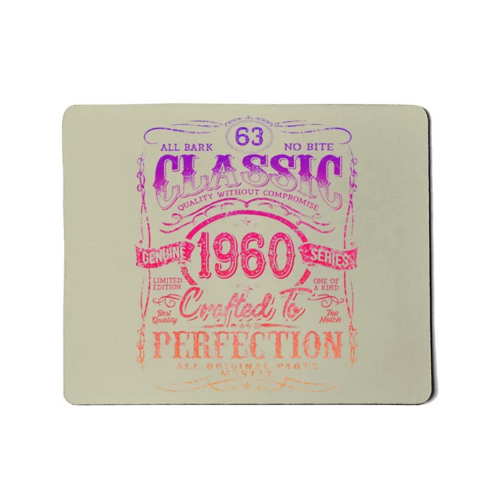 Vintage 1960 Limited Edition 63 Year Old 63rd Birthday Mousepad